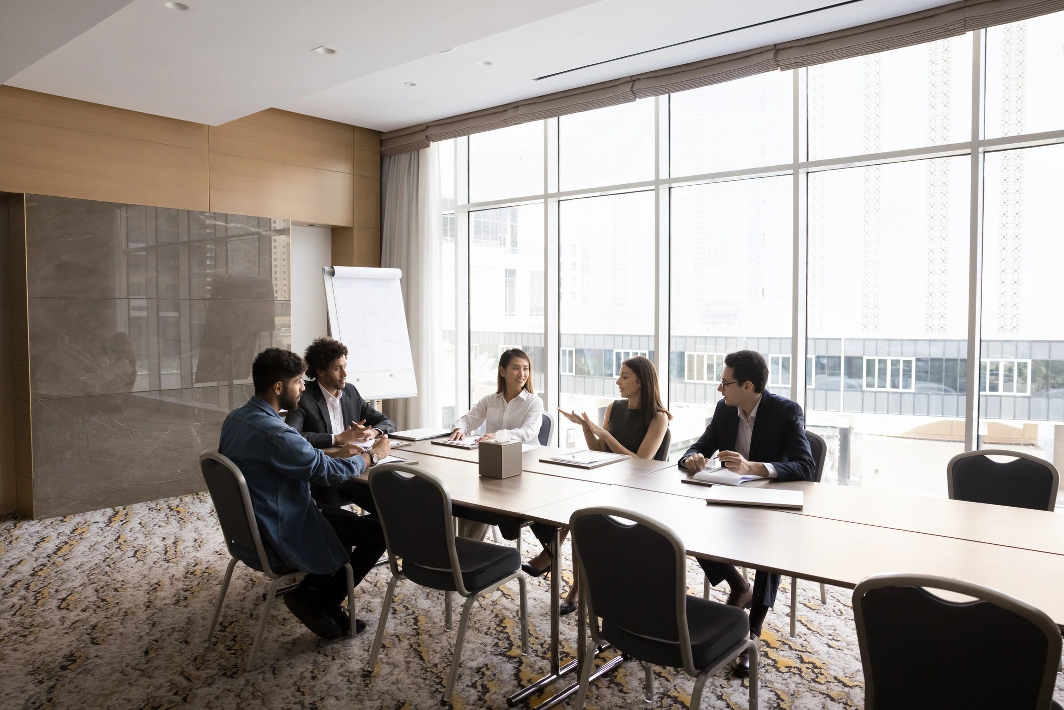 Business team discussing software strategy