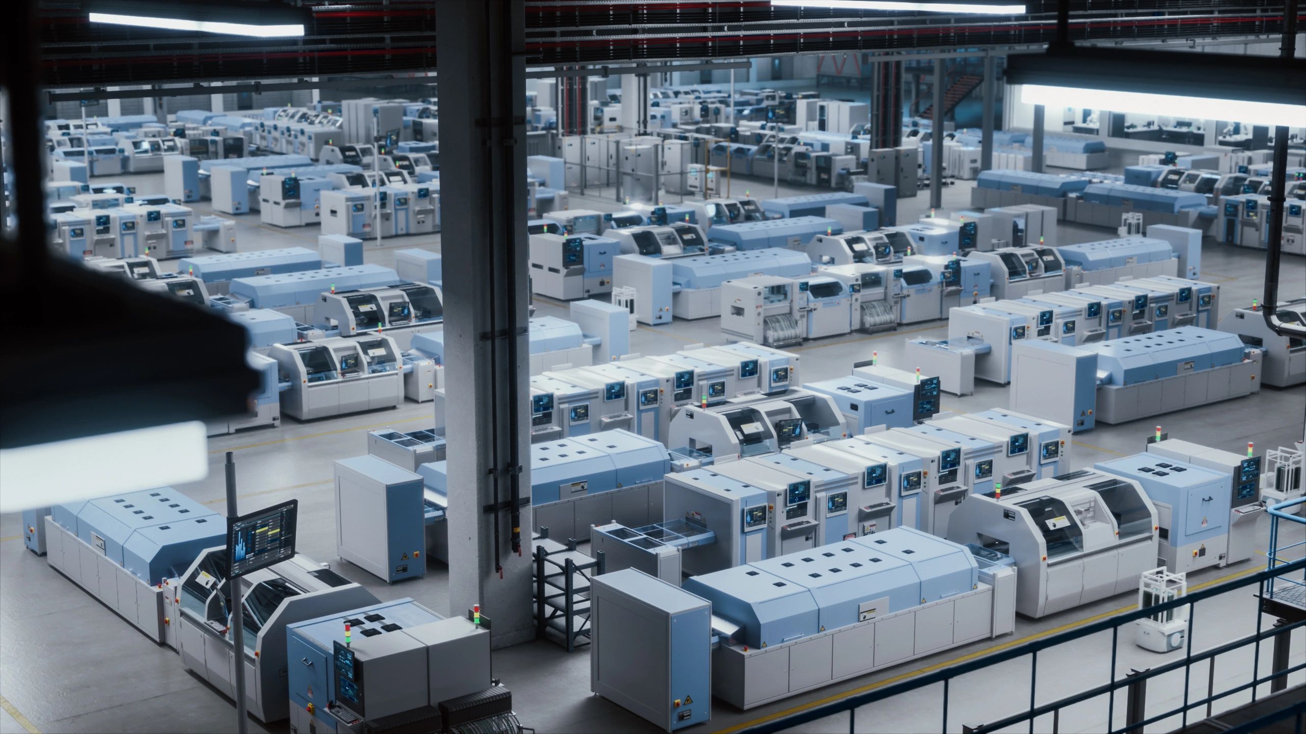 Advanced industrial production environment representing scalable print workflows