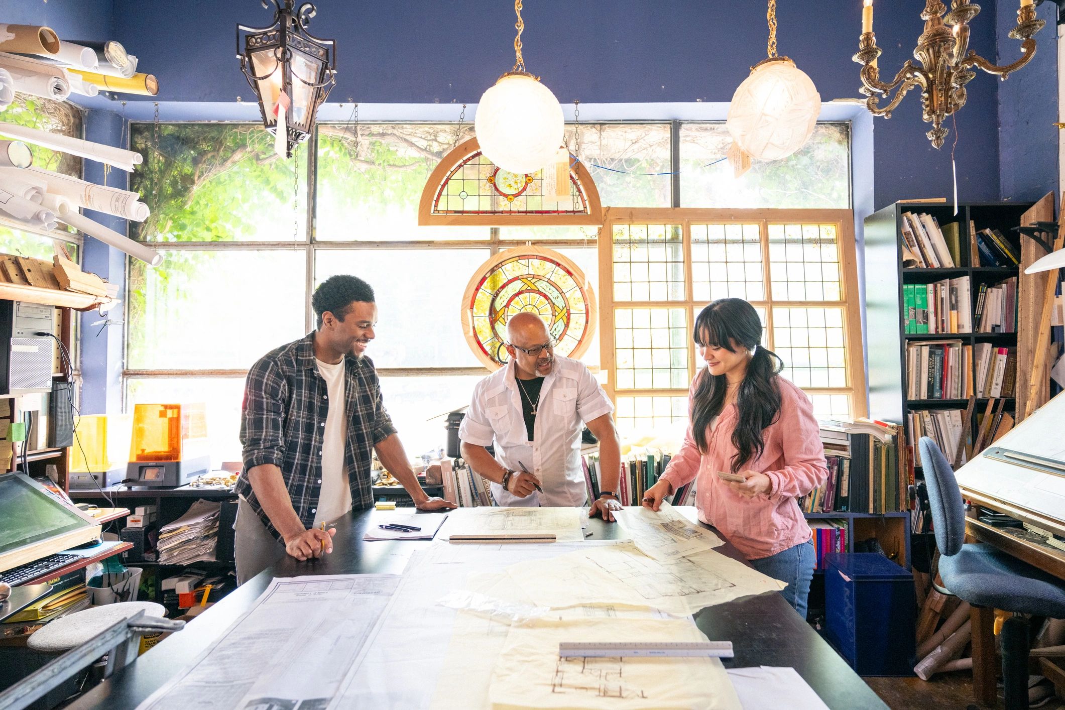 Creative team collaborating in a studio