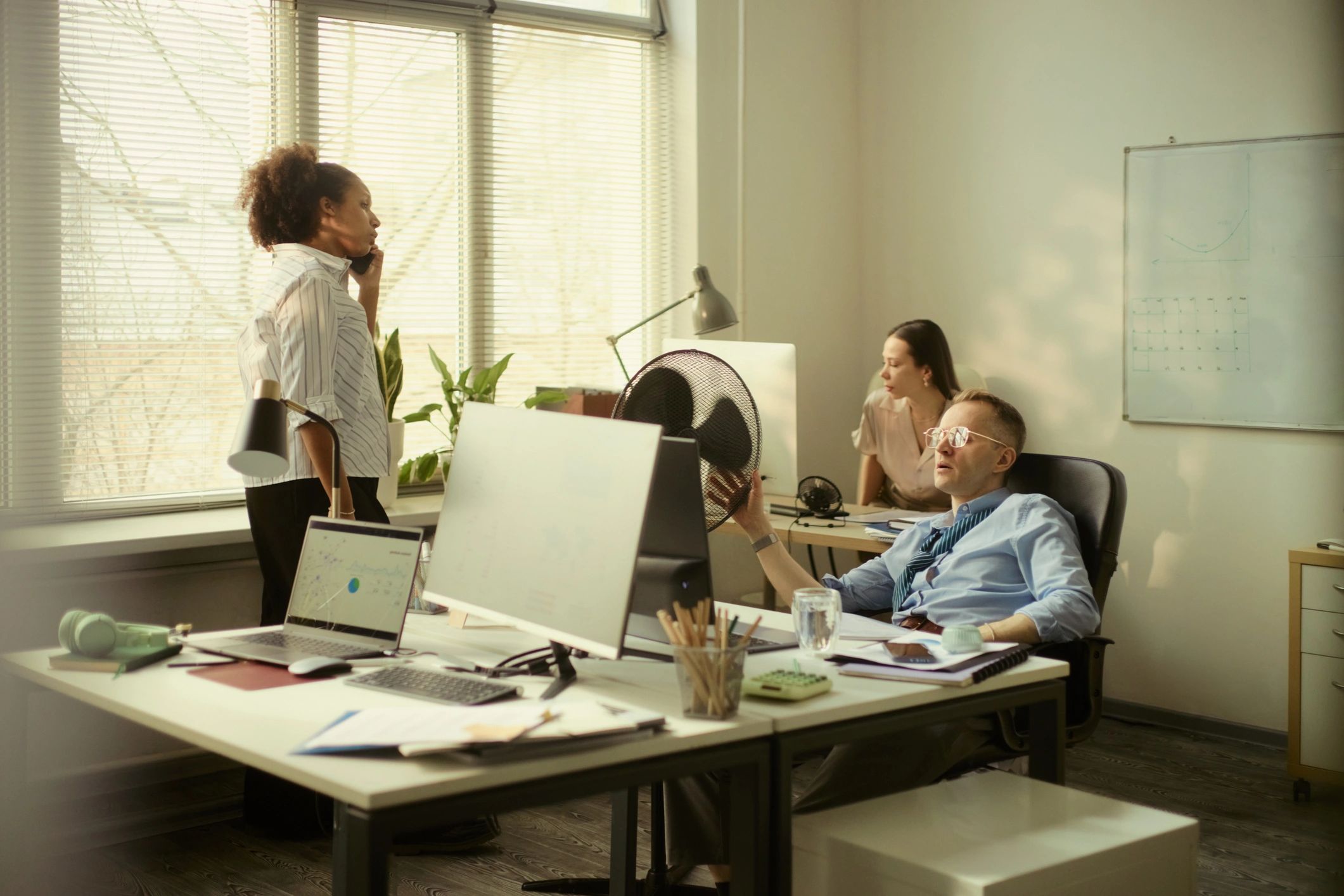 Business team collaborating in an office meeting