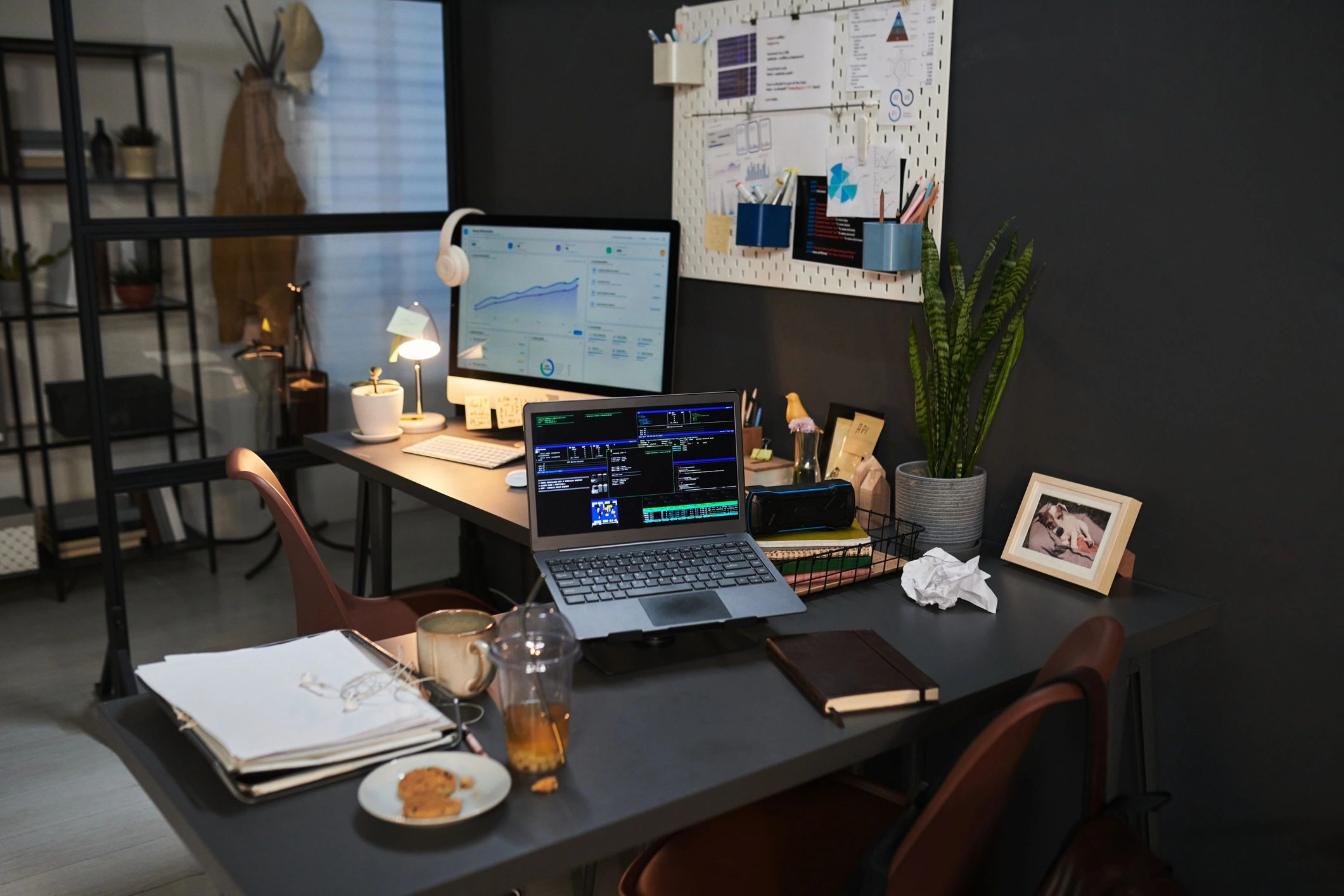 Software analytics dashboard displayed in a modern workspace